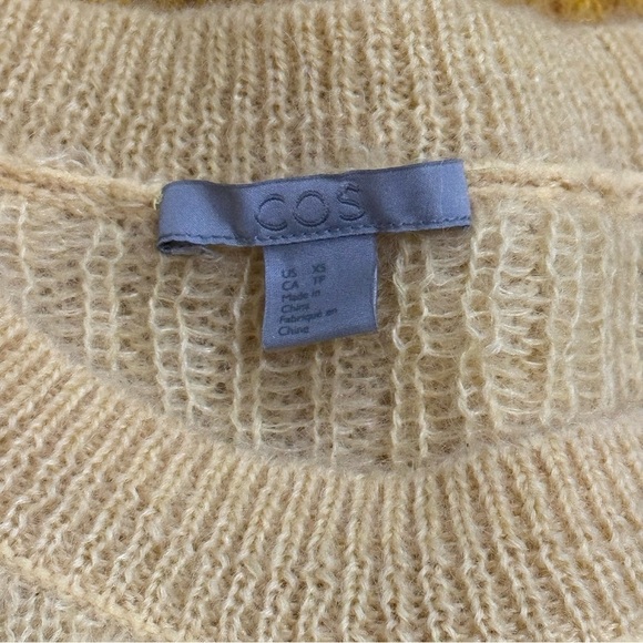 COS Yellow Balayage Long Sleeve Crewneck Mohair Wool Blend Women’s Size XS - Picture 8 of 11